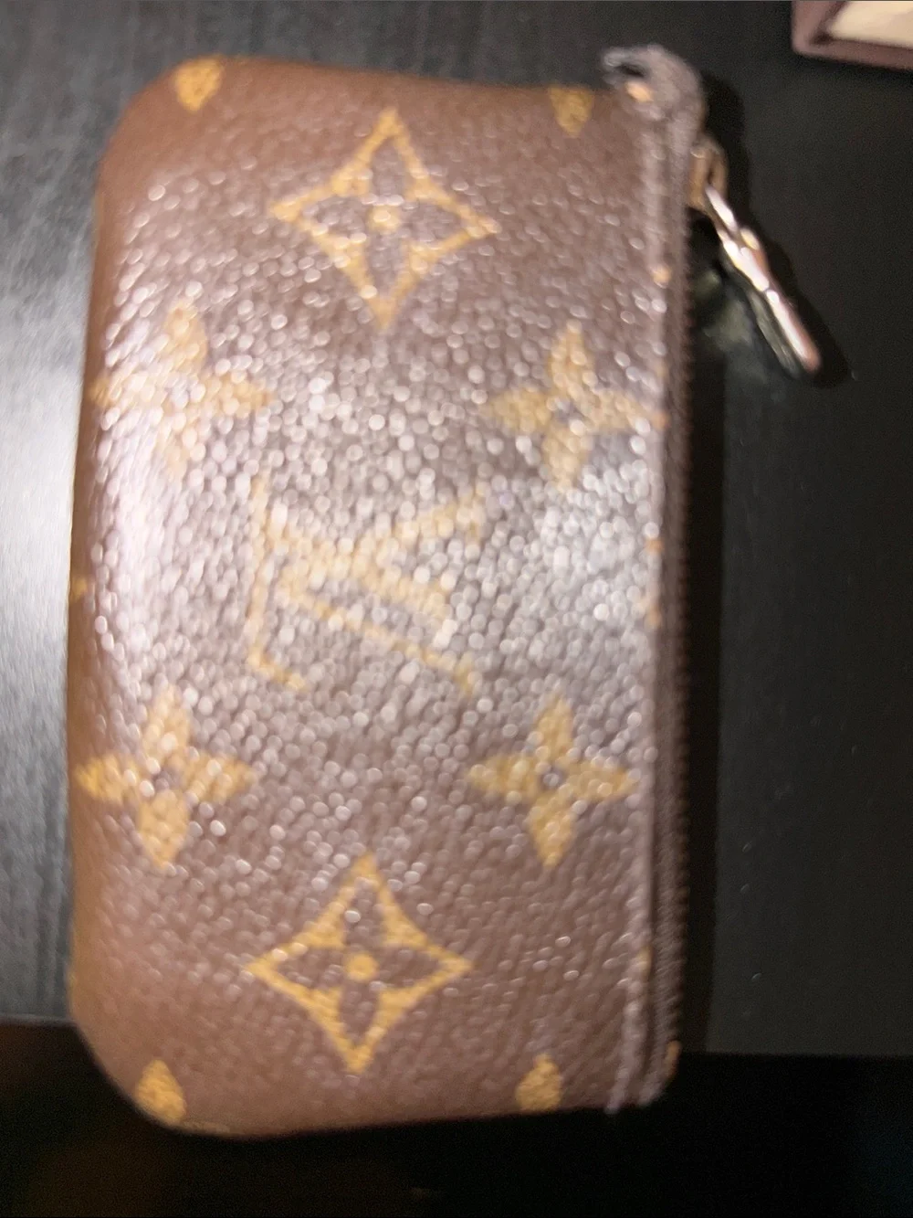 Louis Vuitton Monogram Canvas Key Pouch in Brown and Gold